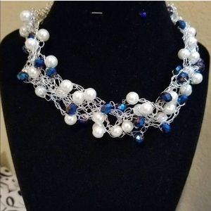 Wire Crochet Necklace and Earring Set